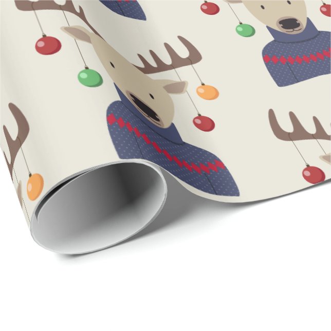 Deer Christmas Wrapping Paper (Roll Corner)