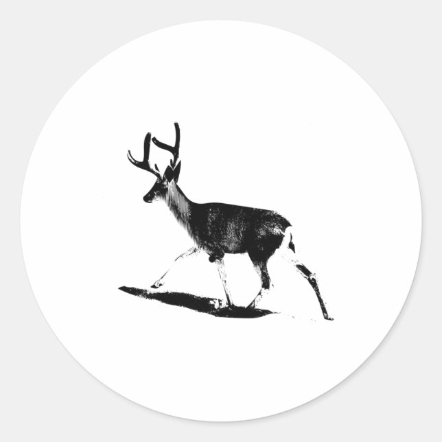 Deer Classic Round Sticker (Front)