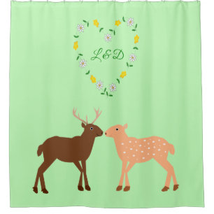 Deer Couple and Daisy Heart Custom