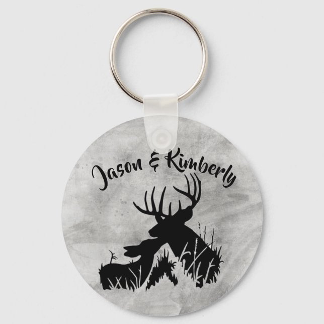 Deer Couple Keychain (Front)