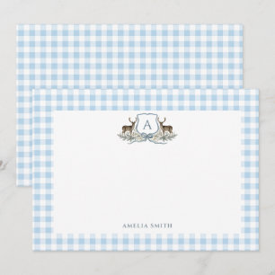 Deer Crest Monogram Deer Hunting Baby shower Card