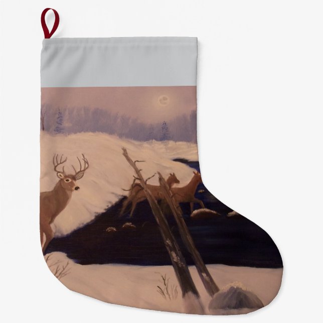 Deer Crossing Christmas Stocking (Front)