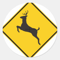 Deer Crossing Highway Sign