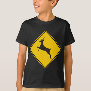 Deer Crossing Highway Sign T-Shirt