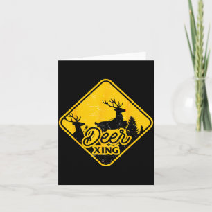 Deer Crossing Sign Christmas Xing Reindeer Funny M Card