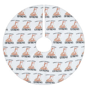 Deer Doe and Fawn World's Greatest Grandma Brushed Polyester Tree Skirt