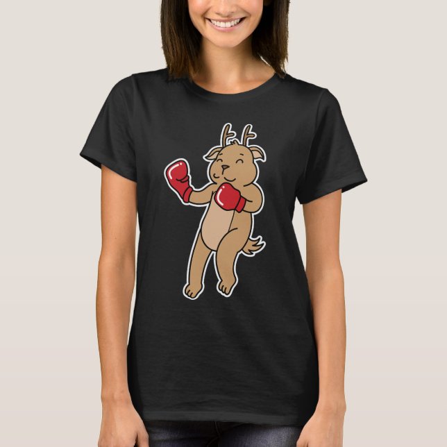 Deer Does Boxing  T-Shirt (Front)
