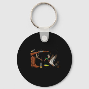 Deer Duck Fish Hunting Hello Hunting Season Christ Keychain