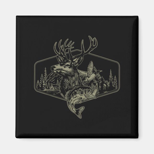 Deer Duck Fishing Hunting Solves Most Of My Proble Magnet (Front)