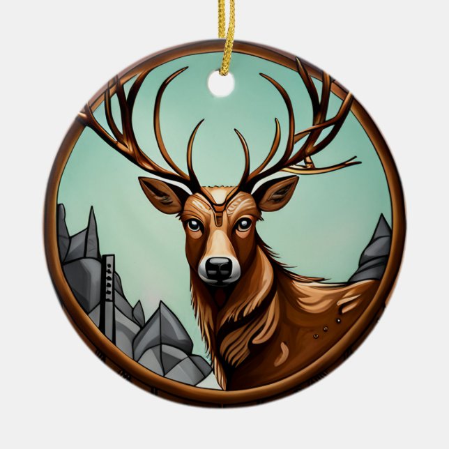 Deer Elegance: A Stylish Christmas Ornament (Front)
