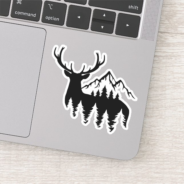 Deer Elk Hunting Outdoors  Die Cut Sticker (Detail)