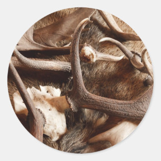Deer Elk Moose Antlers Hunting Gift Ideas Hunters Classic Round Sticker