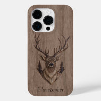 Deer - engraved wood - wooden