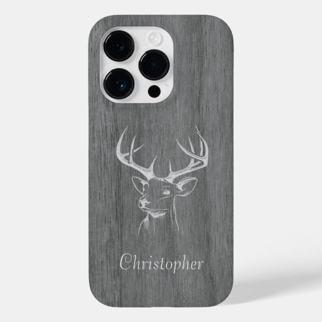 Deer - engraved wood - wooden Case-Mate iPhone case (Back)