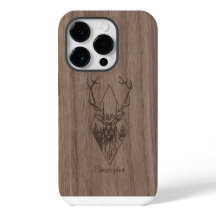 Deer - engraved wood - wooden