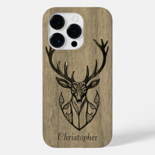 Deer - engraved wood - wooden Case-Mate iPhone 14 pro case