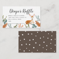 Deer Fall Baby Shower Grey Diaper Raffle Ticket