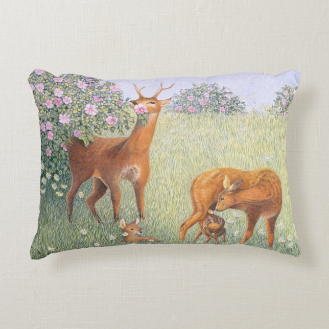 Deer Family Accent Pillow (Front)