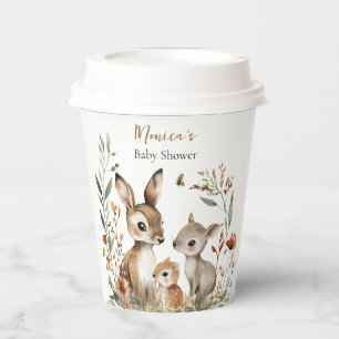 Deer Family Boho Pampas Orthodox Baby Shower Paper Cups