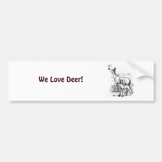 Deer Family Bumper Sticker (Front)