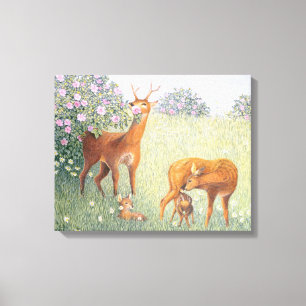 Deer Family Canvas Print