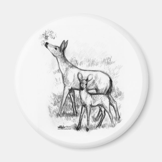 Deer Family Magnet (Front)