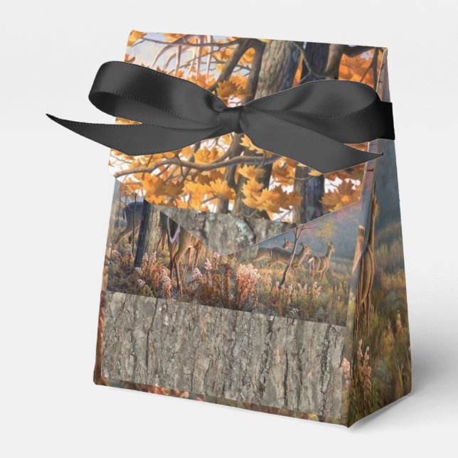 Deer Family Playing In Field Favor Box (Front Side)