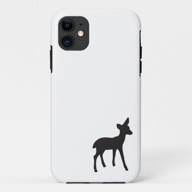 Deer fawn black white rustic chic silhouette cute Case-Mate iPhone case (Back)