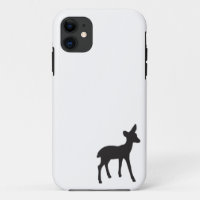 Deer fawn black white silhouette kawaii cute