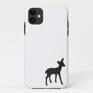 Deer fawn black white silhouette kawaii cute iPhone 11 case