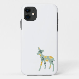 Deer fawn cute animal folk art nature pattern iPhone 11 case