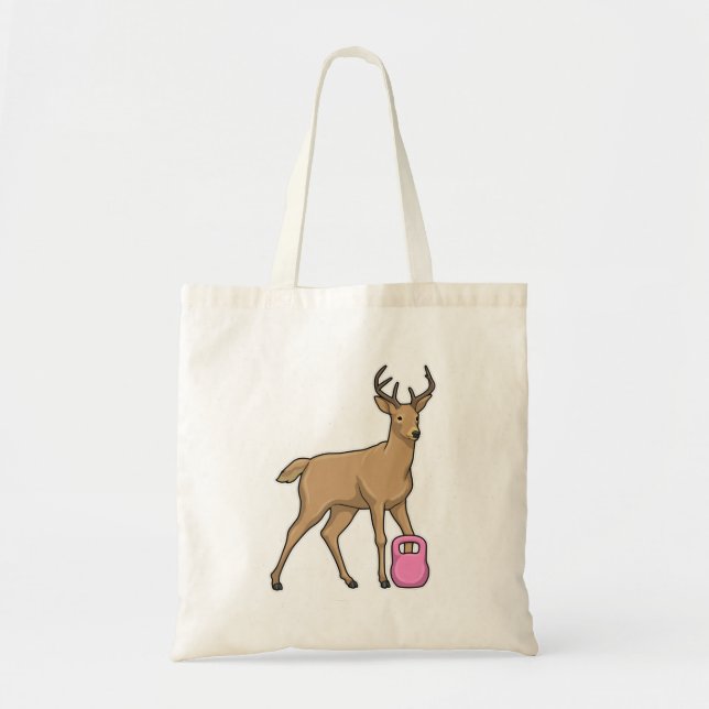 Deer Fitness Dumbbell Tote Bag (Front)