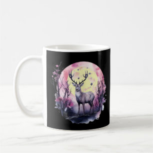 Deer Floral Artwork Wildlife Nature Animal Print F Coffee Mug