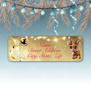 Deer, Floral Fawn, Doe, Reindeer Gold Festive 🦌🎄