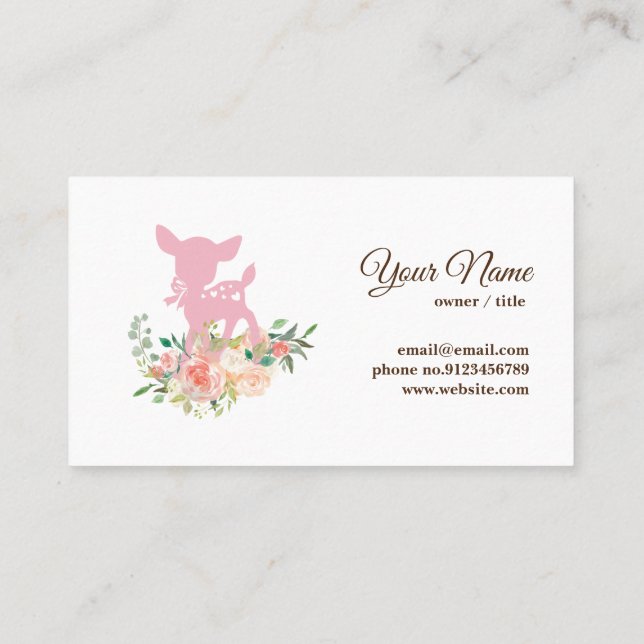 deer flowers business card (Back)