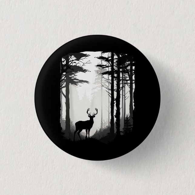 Deer Forest Wildlife 1 Inch Round Button (Front)