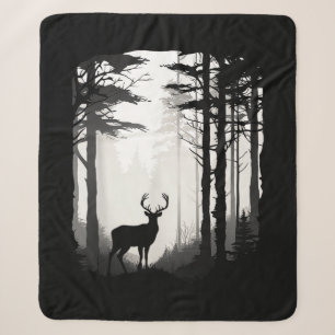 Deer Forest Wildlife Sherpa Blanket