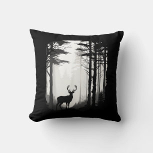 Deer Forest Wildlife Throw Pillow
