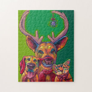 Deer Friends Holiday Puzzle by Ron Burns
