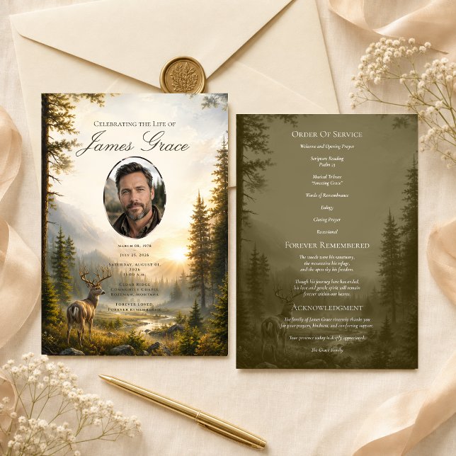 Deer Funeral Program for Man Order of Service (Creator Uploaded)