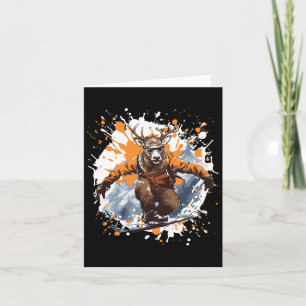 Deer Funny Snowboarding Animal Snowboard Card