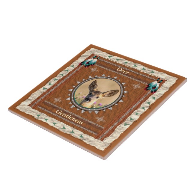 Deer -Gentleness- Ceramic Tile (Side)