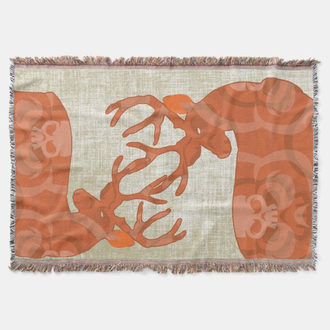 Deer Geometric and Circle Abstract Pattern Throw Blanket (Front)