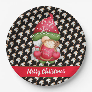 Deer Gnome Customize Colour and Text Paper Plate