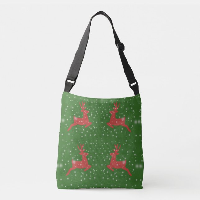 Deer Green Custom All-Over-Print Cross Body Bag (Front)