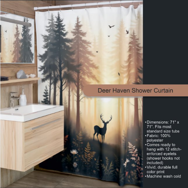 Deer Haven Shower Curtain (Creator Uploaded)