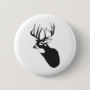 Deer Head 2 Inch Round Button