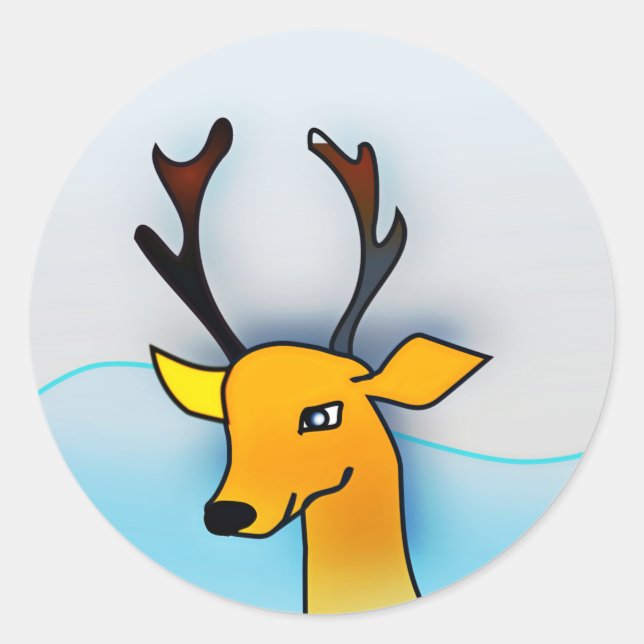 Deer Head-54675 Classic Round Sticker (Front)