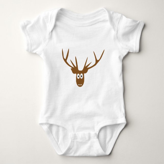deer head antler baby bodysuit (Front)