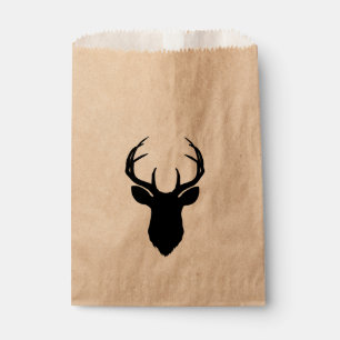 Deer Head Antlers Rustic Country Modern Favour Bag